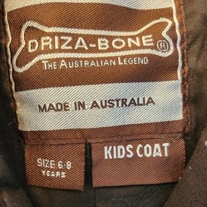 Driza bone oil skin child jacket size 6 to 8 years old new without tag